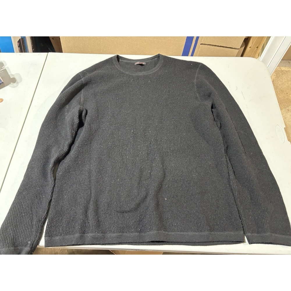 BANANA REPUBLIC LONG SLEEVE RIBBED KNIT SWEATER BLACK XL Waffle